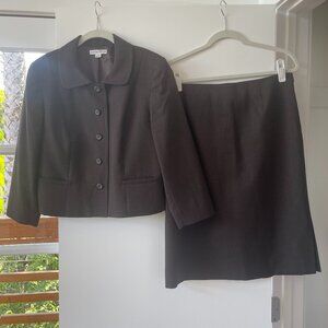 Pendleton Classic Brown Wool Suit Jacket and Skirt‎ Set, Size 14